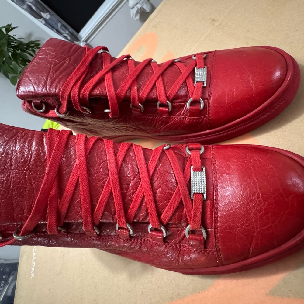 Balenciaga Red High-Top Sneakers - Picture 16 of 16